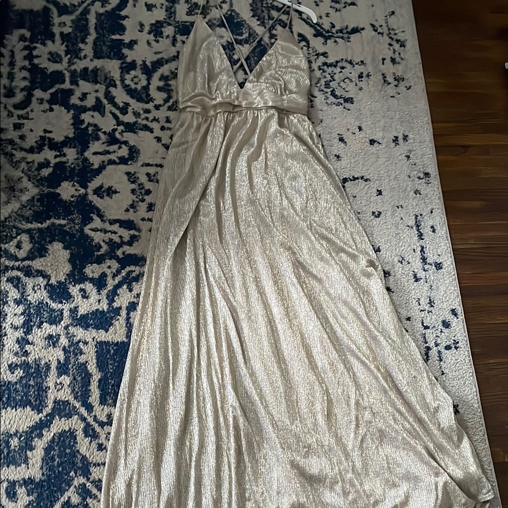 Lulus Gold Metallic Dress